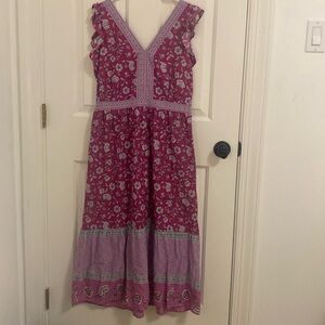 Ann Taylor LOFT Purple Floral Maxi Dress Size 4